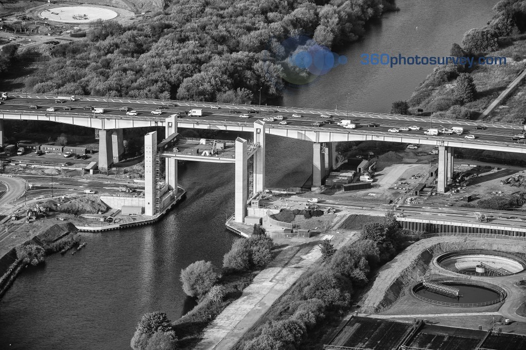 Last aerial photo of Barton Bridge before catastrophic structural ...